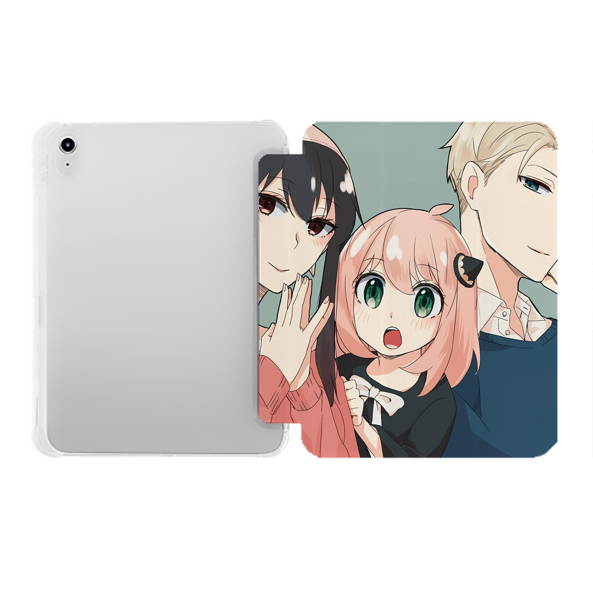 （画像用） SPY×FAMILY间谍家家酒 IPad ケース ペン収納付き 三つ折りスタンド PUレザー×シリコン 対応機種9.5/10.5/10.9インチ